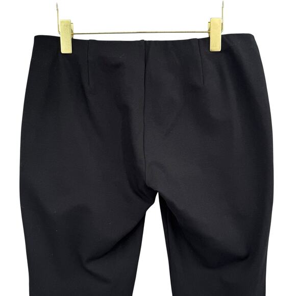 Eileen Fisher Black Ponte Pull On Elastic Waist Mid Rise Slim Leg Ankle Pants - Picture 4 of 7